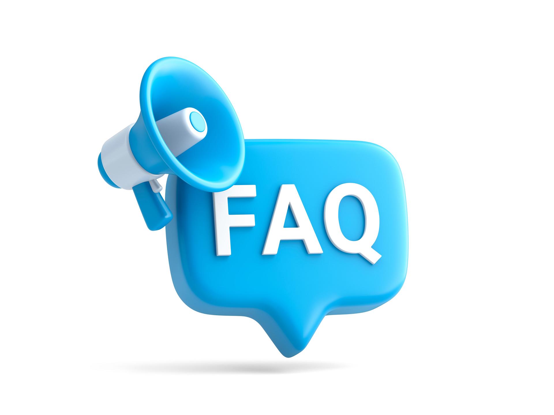 FAQ Speech Bubble with Megaphone Icon